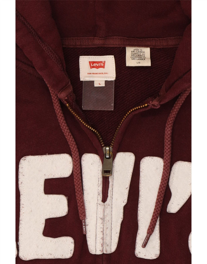 LEVI'S Pull à capuche zippé graphique pour homme en coton marron grand