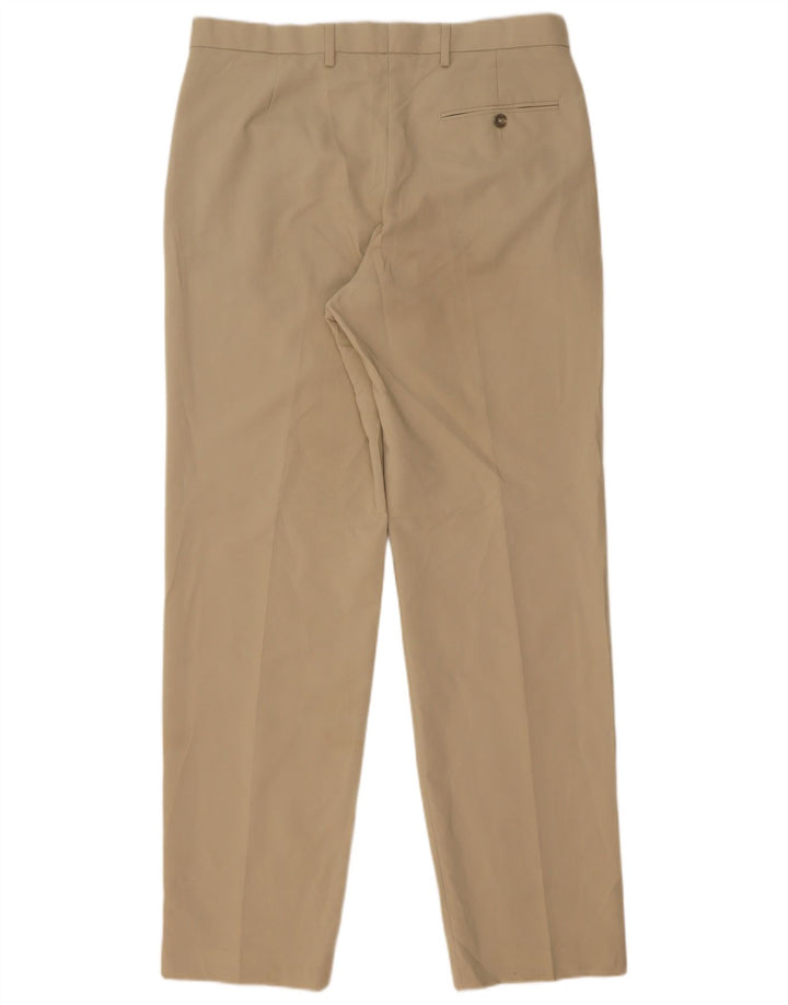 Marks & Spencer Pantalon de costume classique pour homme W34 L33 Beige Polyester