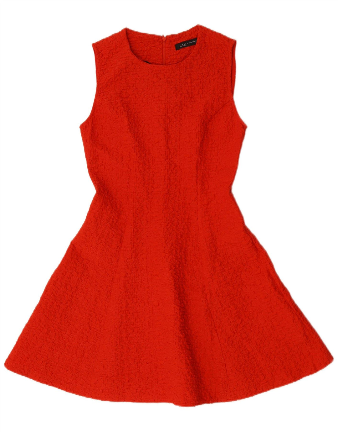 Zara Robe trapèze sans manches pour femme UK 8 Petit Polyester Rouge