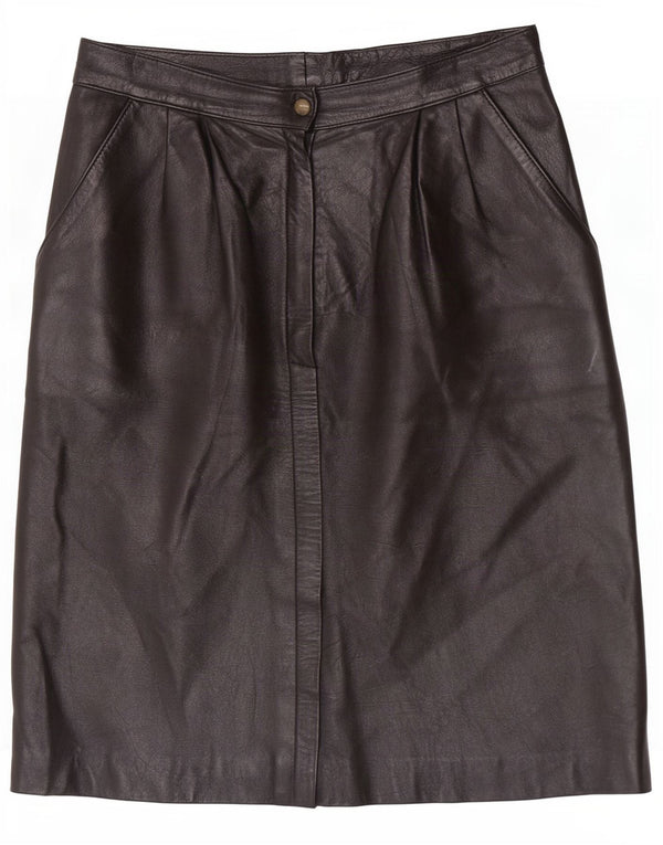 Maxime Jupe En Cuir Femme IT 42 Medium W26 Noir