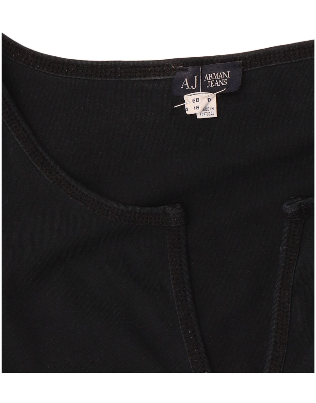 Armani Jeans Haut court à manches longues pour femme UK 18 Large Bleu marine