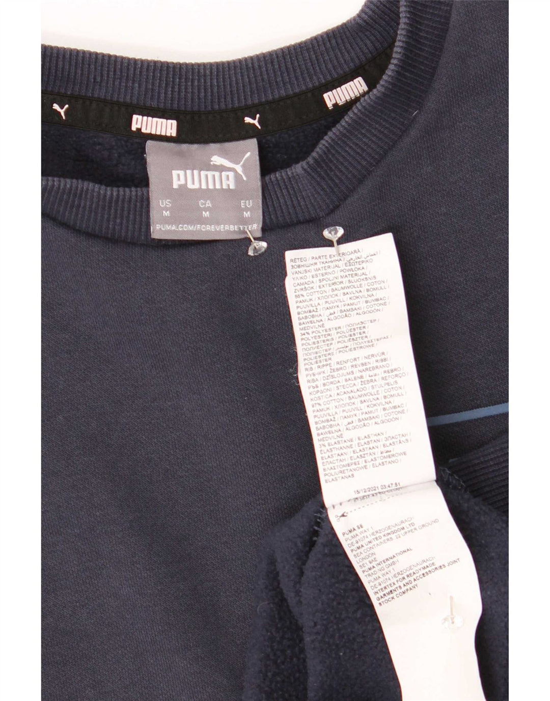 Puma Sweatshirt Jumper Homme Bleu Marine Moyen Coton