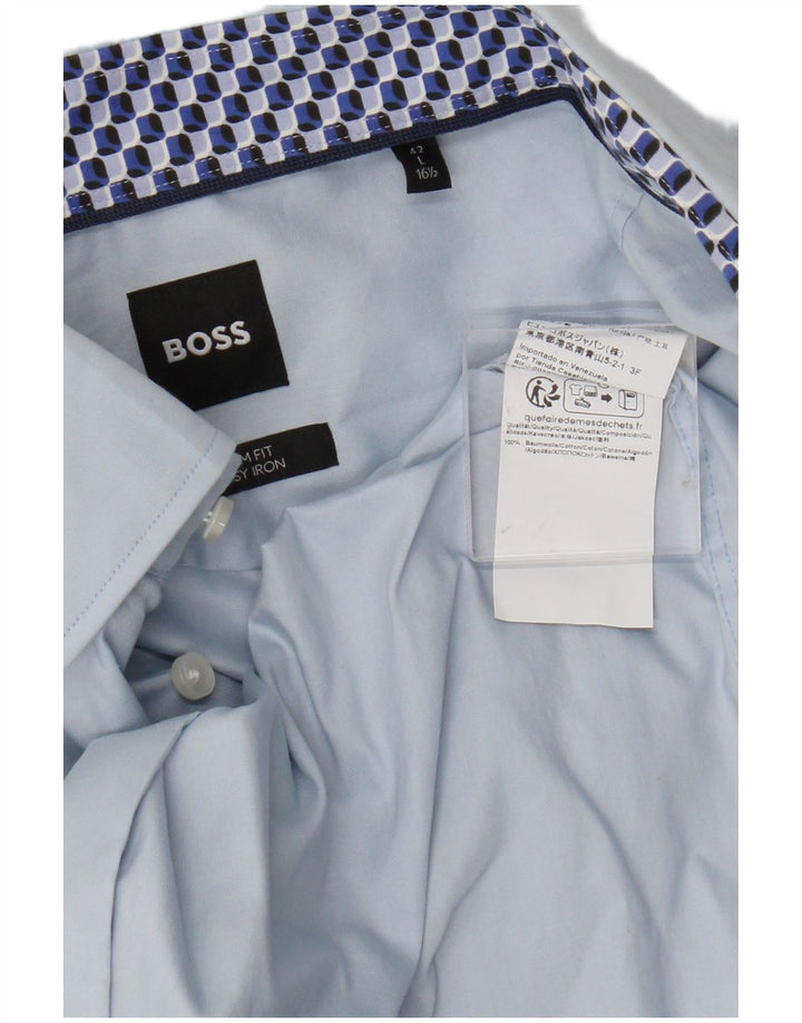 Hugo Boss Chemise Slim Fit Large Bleu Coton Homme