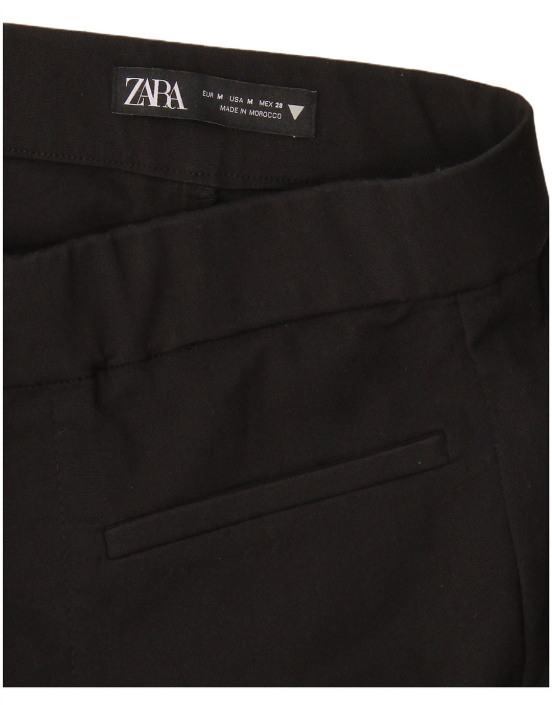 Zara Pantalon court évasé pour femme Medium W28 L25 Noir