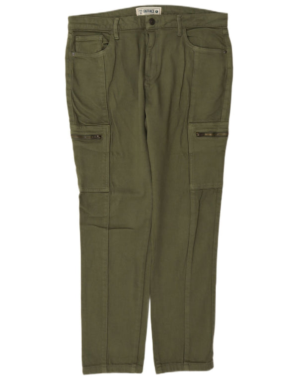 Fat Face Pantalon cargo taille haute pour femme UK 14 Large W36 L30 Coton kaki