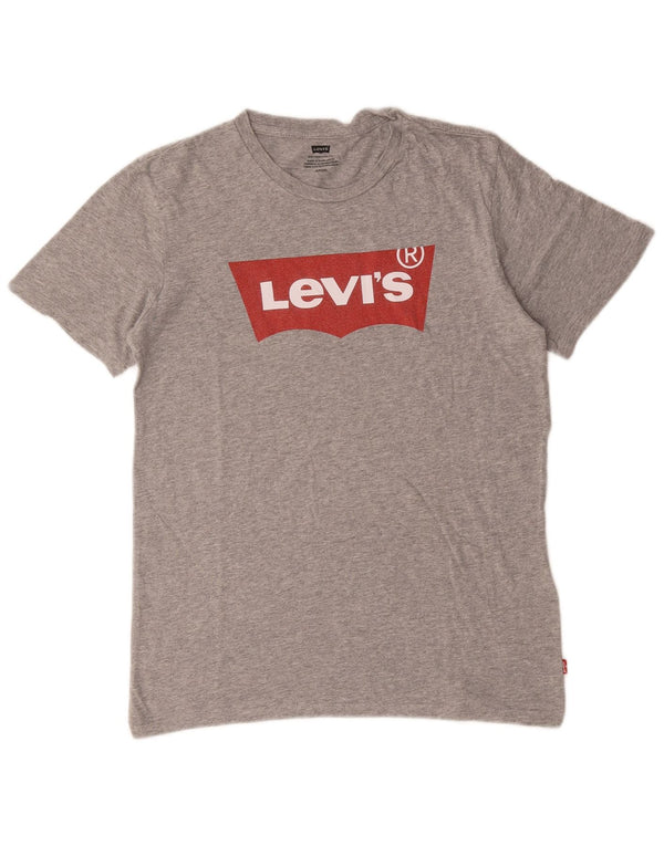 Levi's Mens Graphic T-Shirt Top Small Grey Flecked Cotton