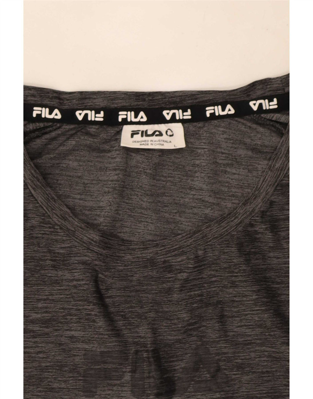 Fila T-Shirt Homme Haut Large Gris Moucheté Polyester