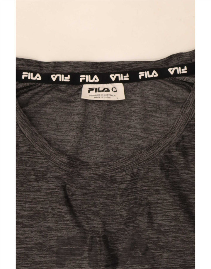 Fila T-Shirt Homme Haut Large Gris Moucheté Polyester
