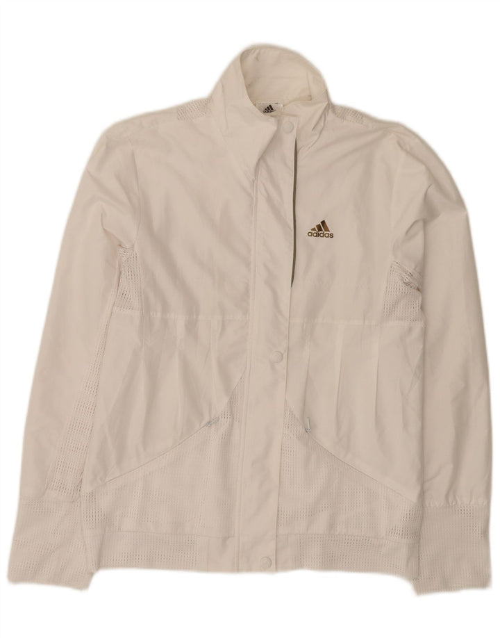 Adidas Veste de survêtement pour femme UK 12 Medium Blanc Polyester