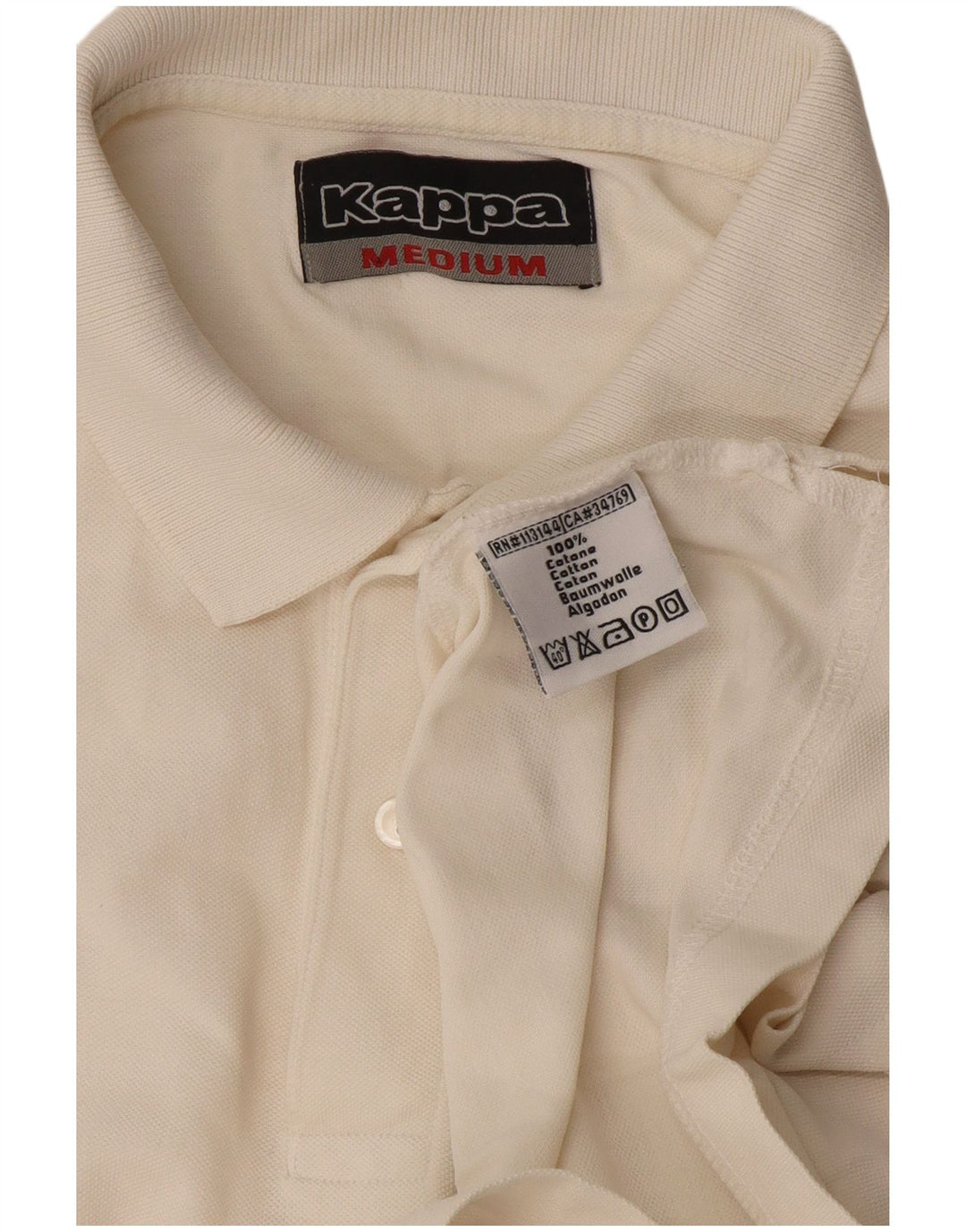Kappa Polo Homme Blanc Cassé Moyen Coton
