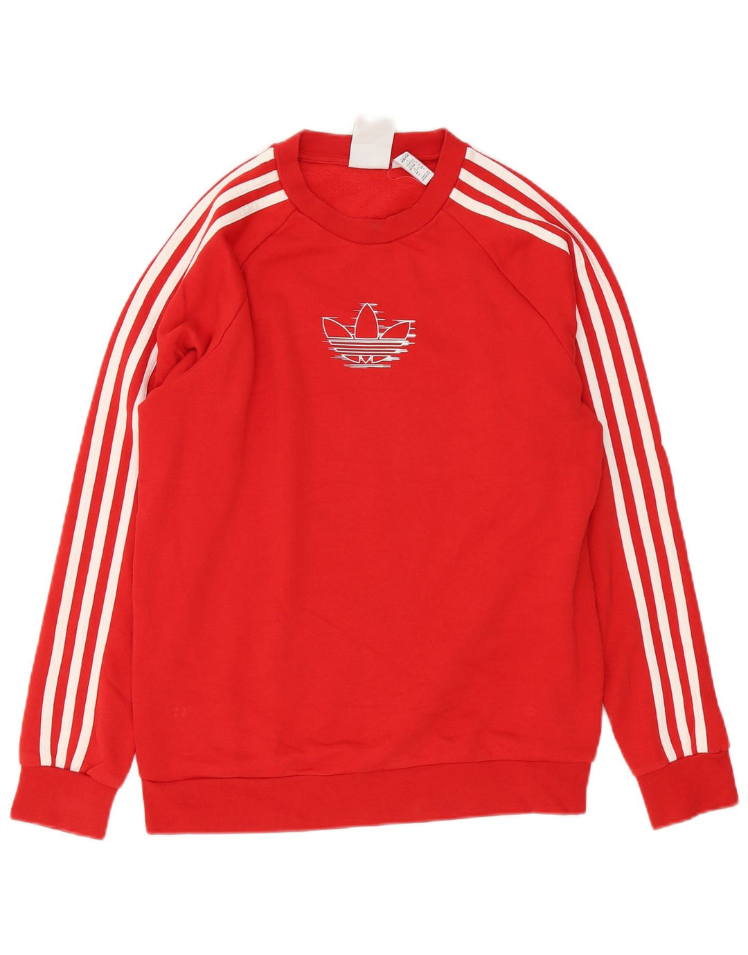 Adidas Sweat-shirt graphique pour homme en coton rouge Taille S