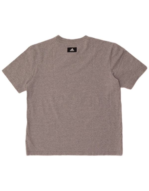 Adidas T-shirt graphique pour hommes, grand coton moucheté gris