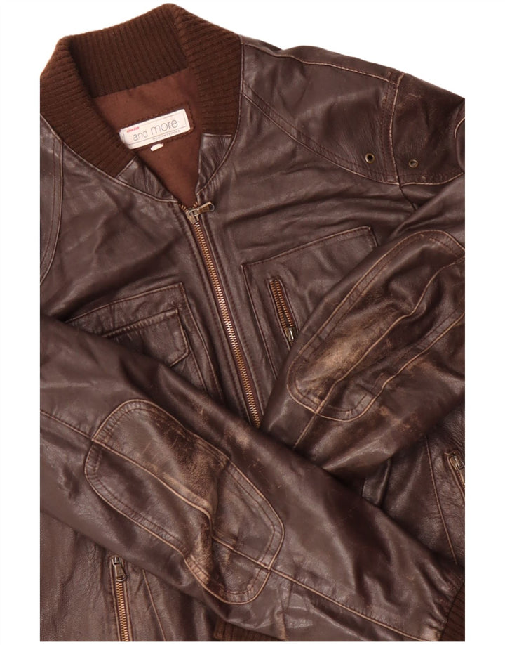 Bata and More Veste en cuir pour homme UK 38 Cuir marron moyen