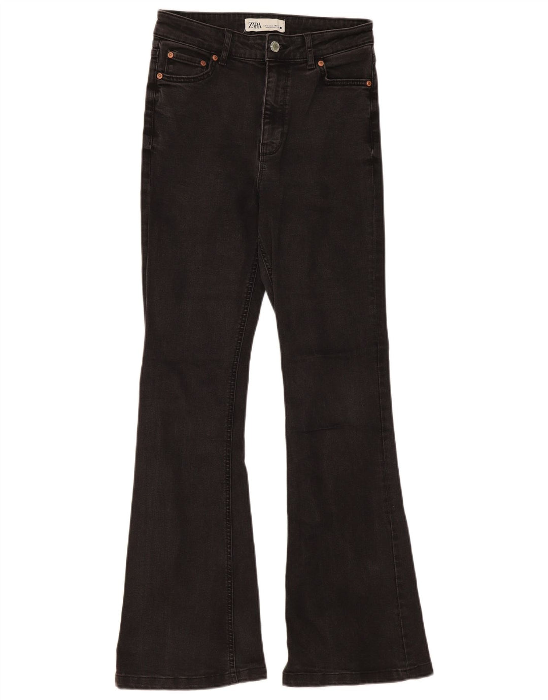 Zara Jean évasé femme EU 38 Small W28 L31 coton noir