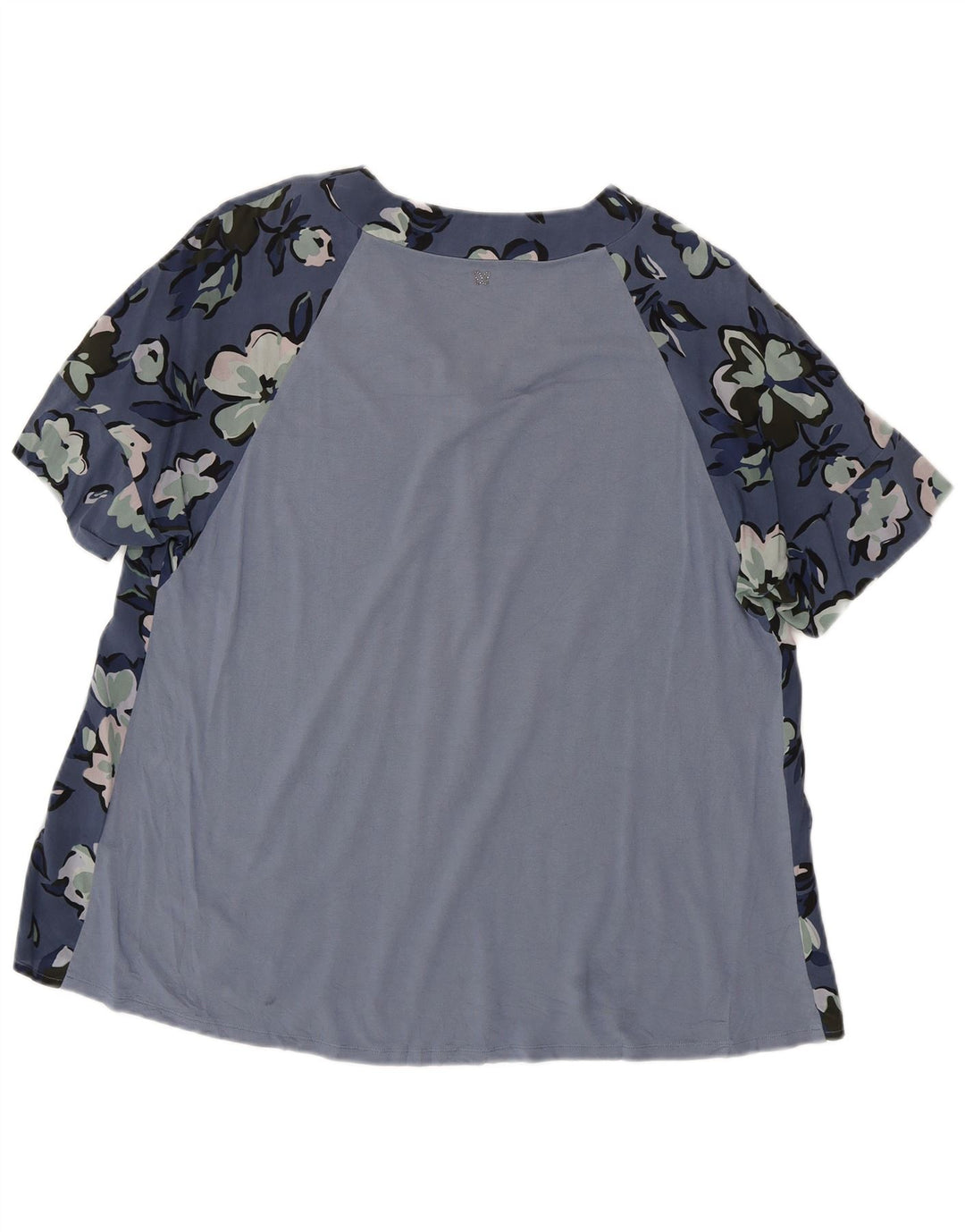 Max Mara Womens Weekend Blouse Top UK 18 XL Bleu Marine Soie Florale
