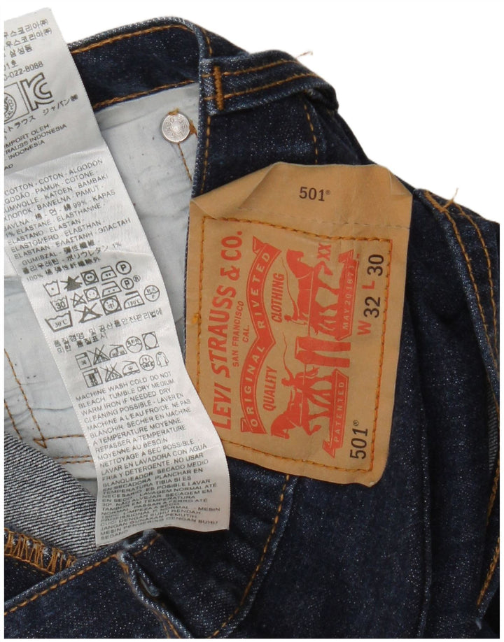 Levi's Short en Jean 501 W32 Homme Bleu Marine Moyen Coton
