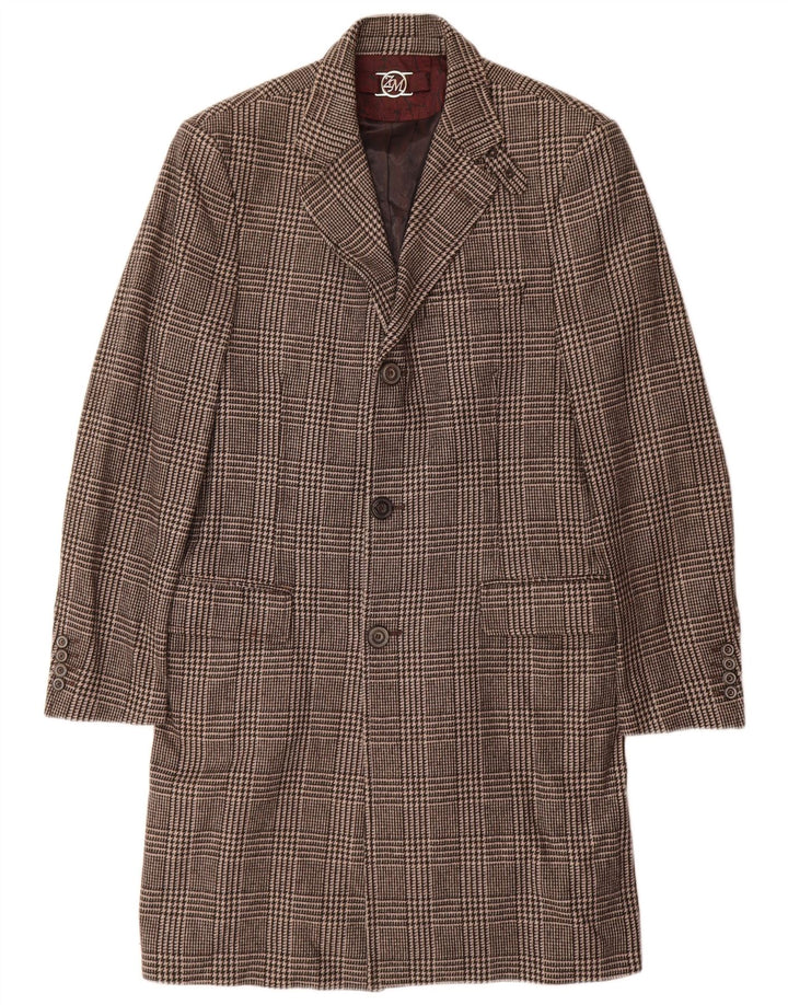 Zara Pardessus homme UK 38 Viscose pied-de-poule marron moyen