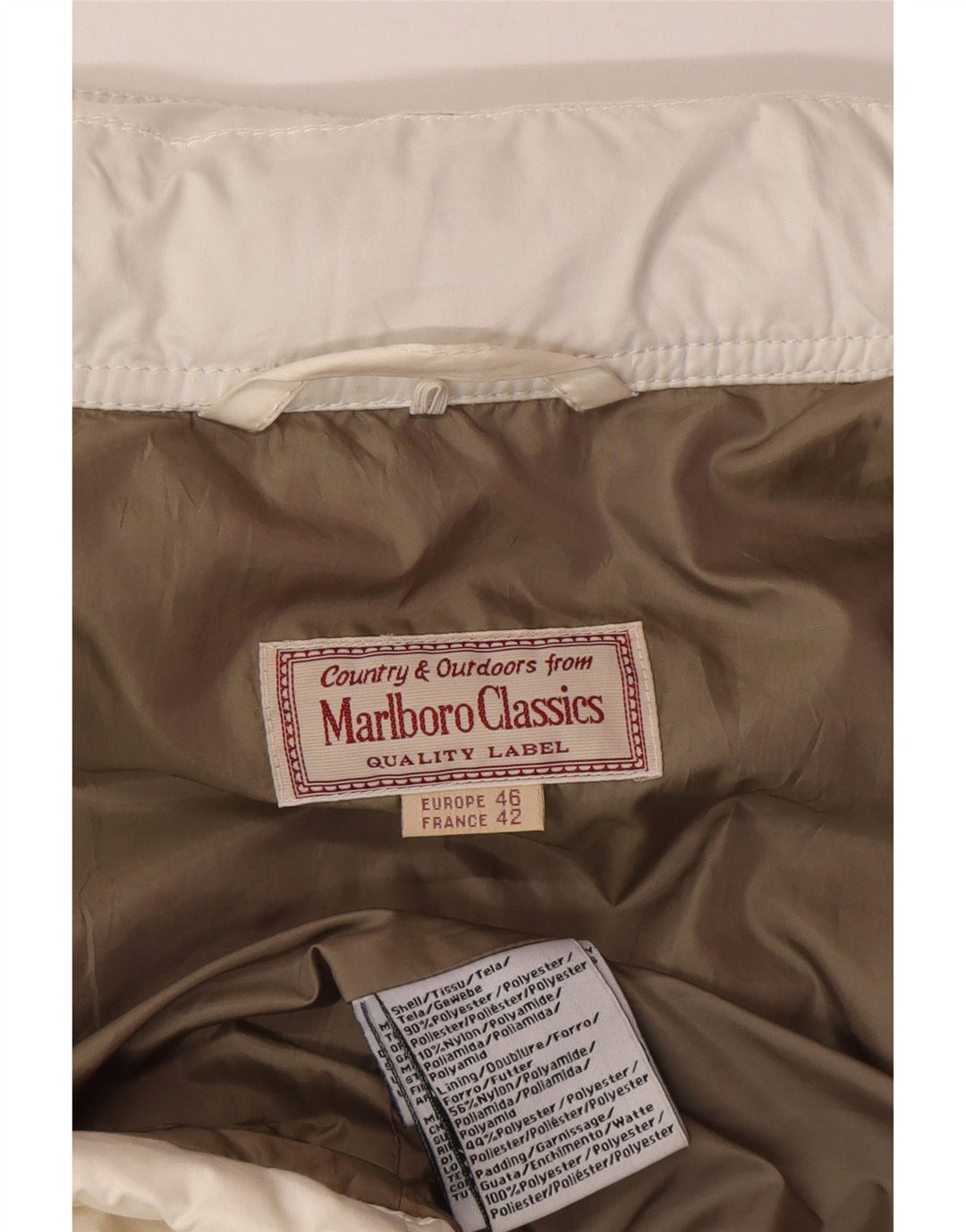 Marlboro Classics Manteau rembourré pour femme EU 46 XL Blanc Polyester
