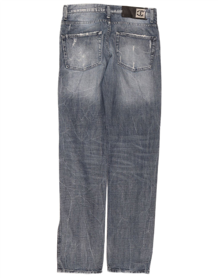 Just Cavalli Jean droit vieilli pour homme W34 L34 Bleu
