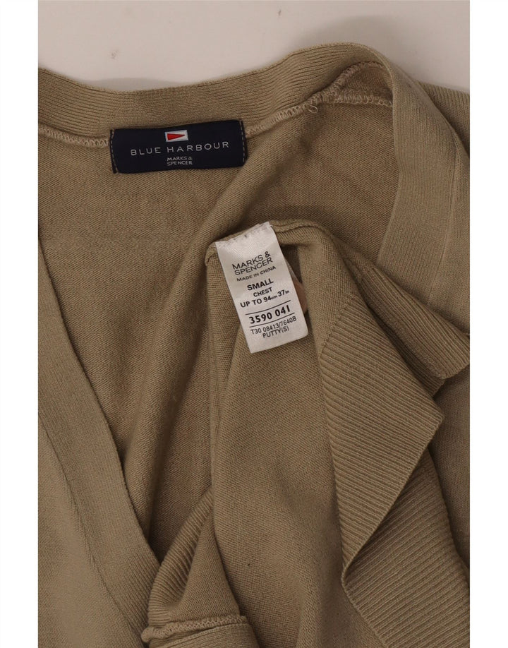 Marks & Spencer Pull Cardigan Blue Harbor Homme Petit Acrylique Beige
