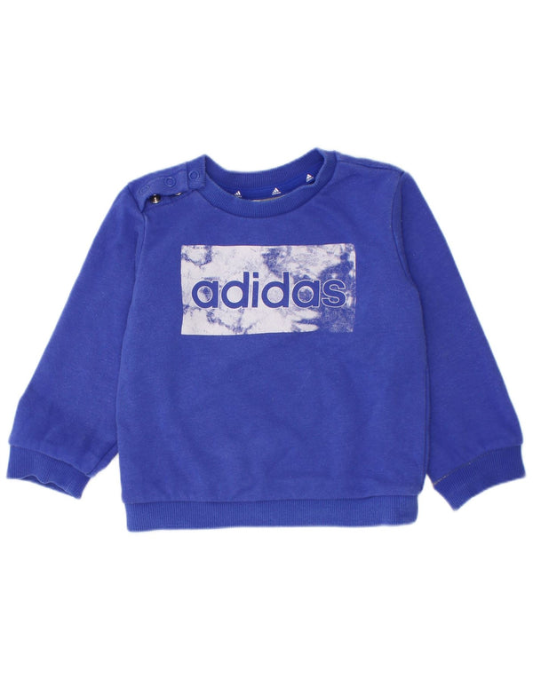 Adidas Sweat-shirt graphique pour bébé garçon 6-9 mois Bleu Coton