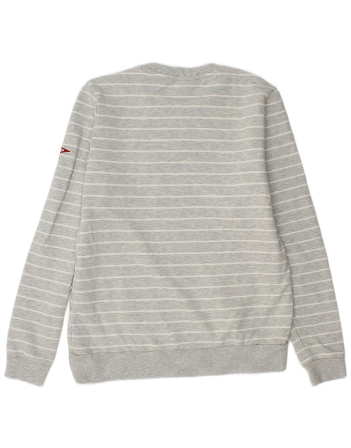 Superdry Sweat-shirt graphique pour femme UK 12 Coton rayé gris moyen