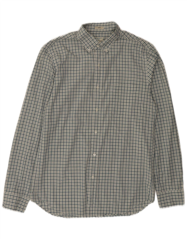 J. CREW Chemise Slim Homme Bleu Moyen Carreaux Coton
