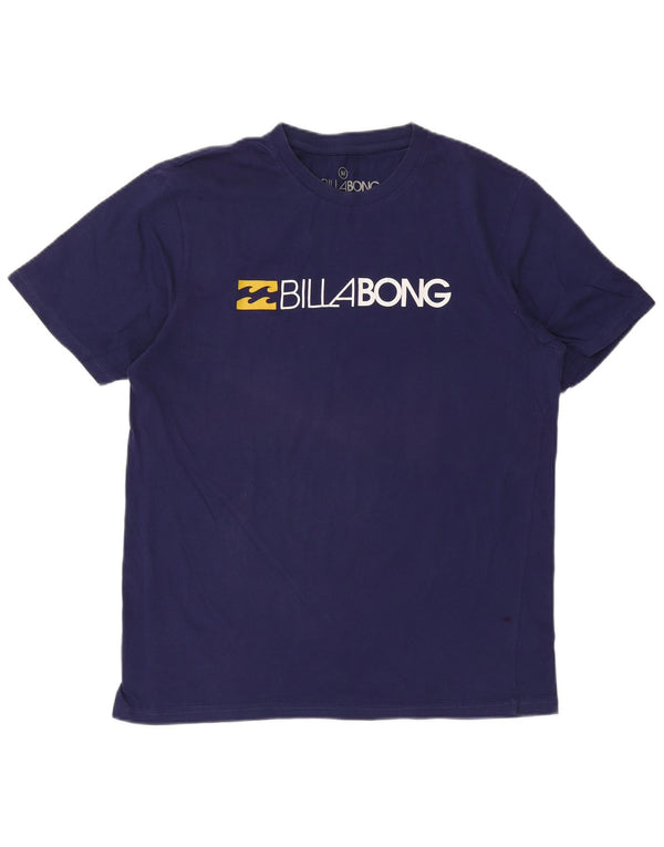 Billabong Homme Graphic T-Shirt Top Bleu Marine Moyen Coton