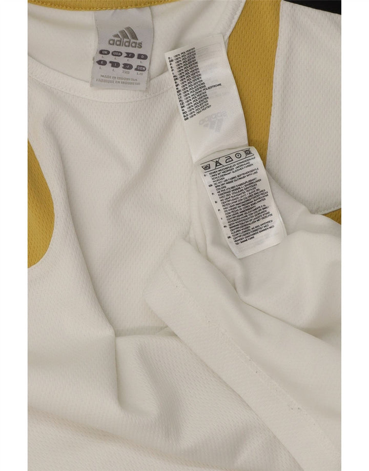 Adidas Hommes Climalite T-Shirt Haut Large Blanc Colorblock Polyester