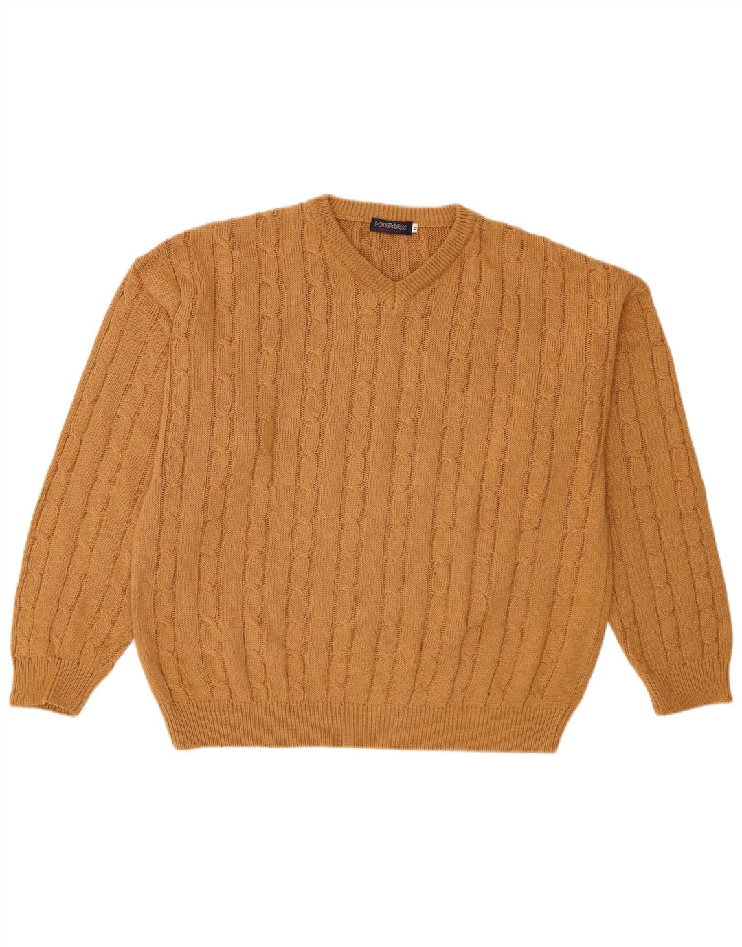 Herman Pull Col V Homme XL Marron Coton