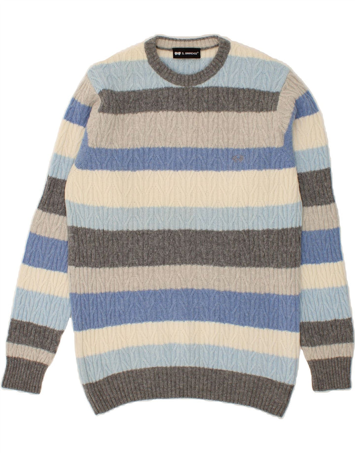 IL GRANCHIO Womens Crew Neck Jumper Sweater UK 14 Medium Multicoloured Vintage Il Granchio and Second-Hand Il Granchio from Messina Hembry 