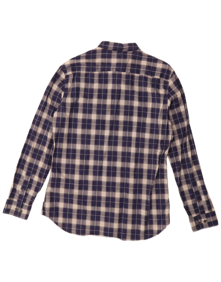 FRENCH CONNECTION Chemise Homme Bleu Marine Moyen Carreaux Coton