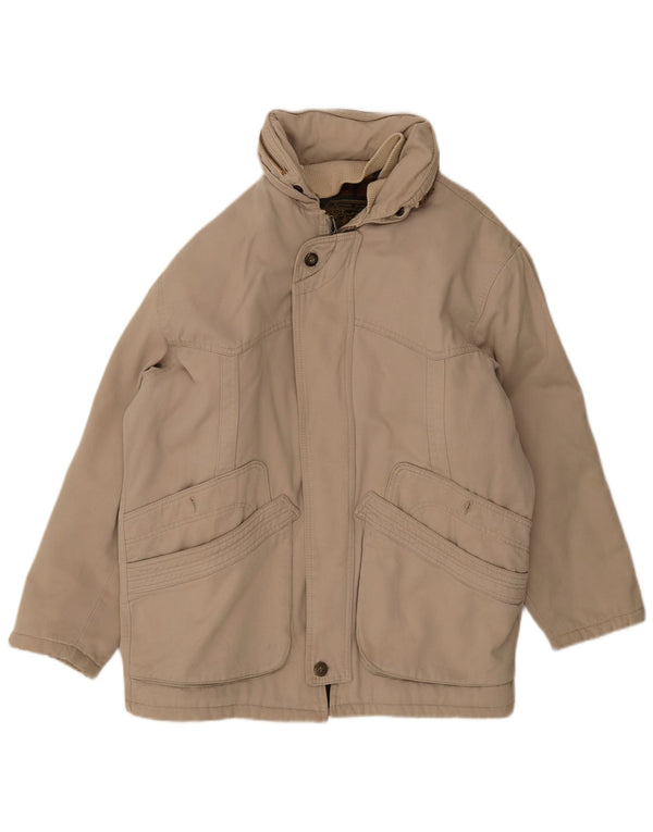 Veste Parka à capuche homme vintage UK 40 Grand coton beige