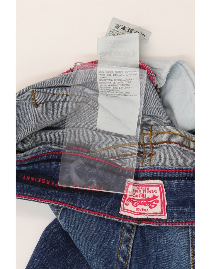 SUPERDRY Jean Rosefill Super Skinny Femme W30 L35 Bleu Coton