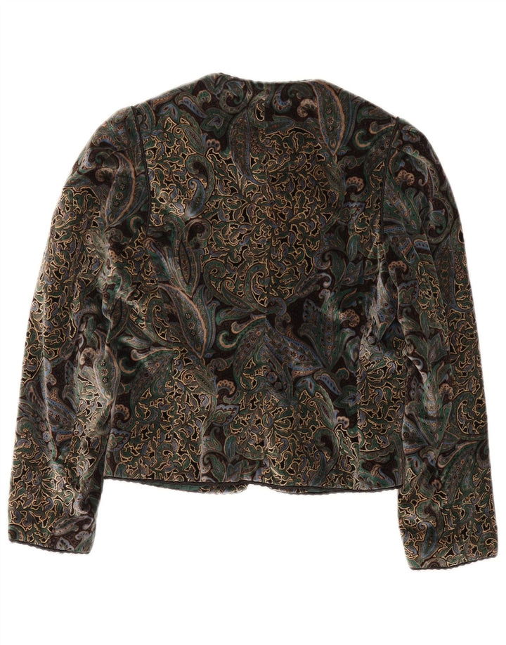 vintage Femme 5 Bouton Blazer Veste EU 40 Moyen Multicolore Paisley