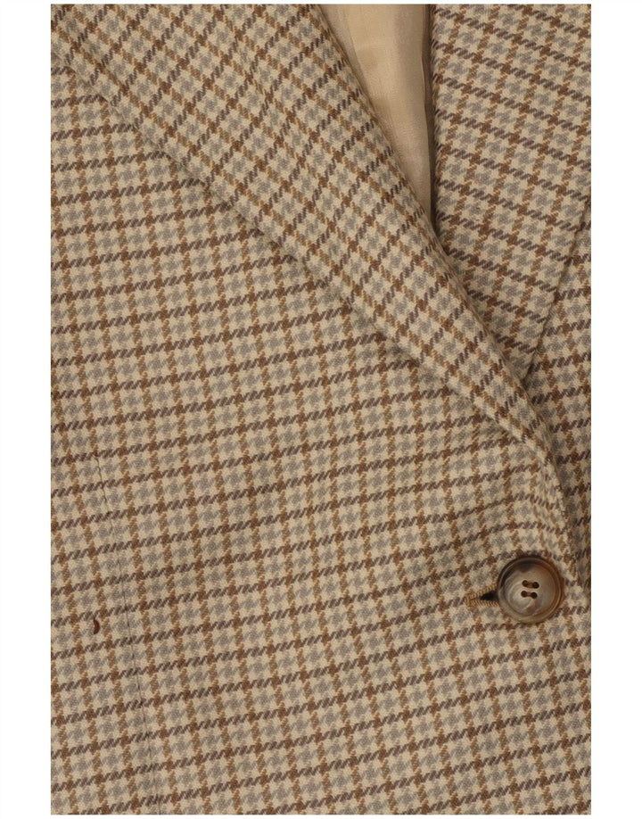 Luisa Spagnoli Veste Blazer 2 Boutons Femme IT 48 XL Beige Pied-de-Poule