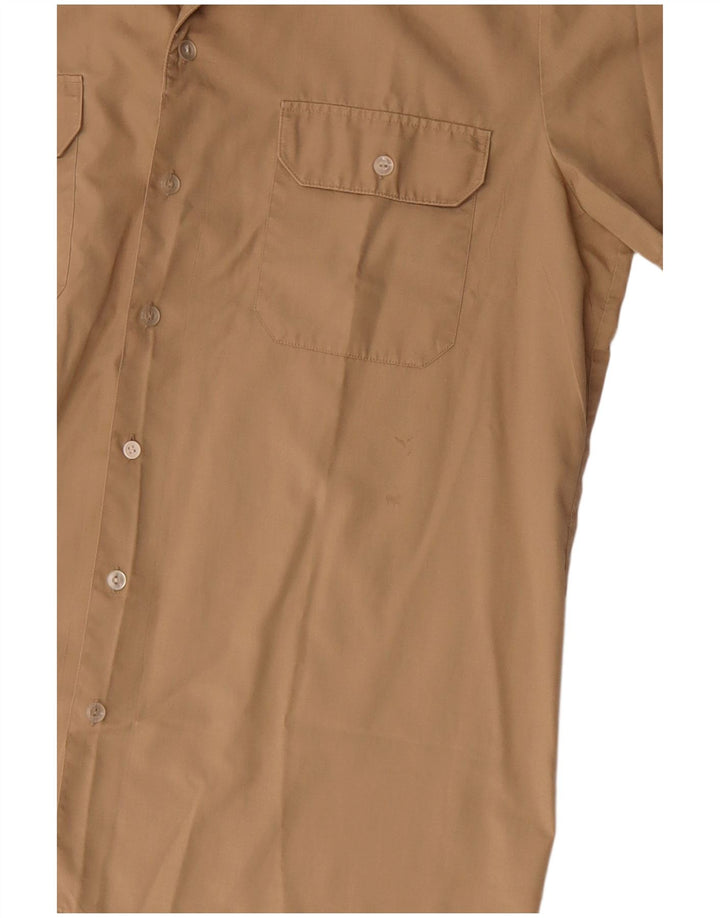 vintage Chemise à manches courtes pour hommes Grand Beige