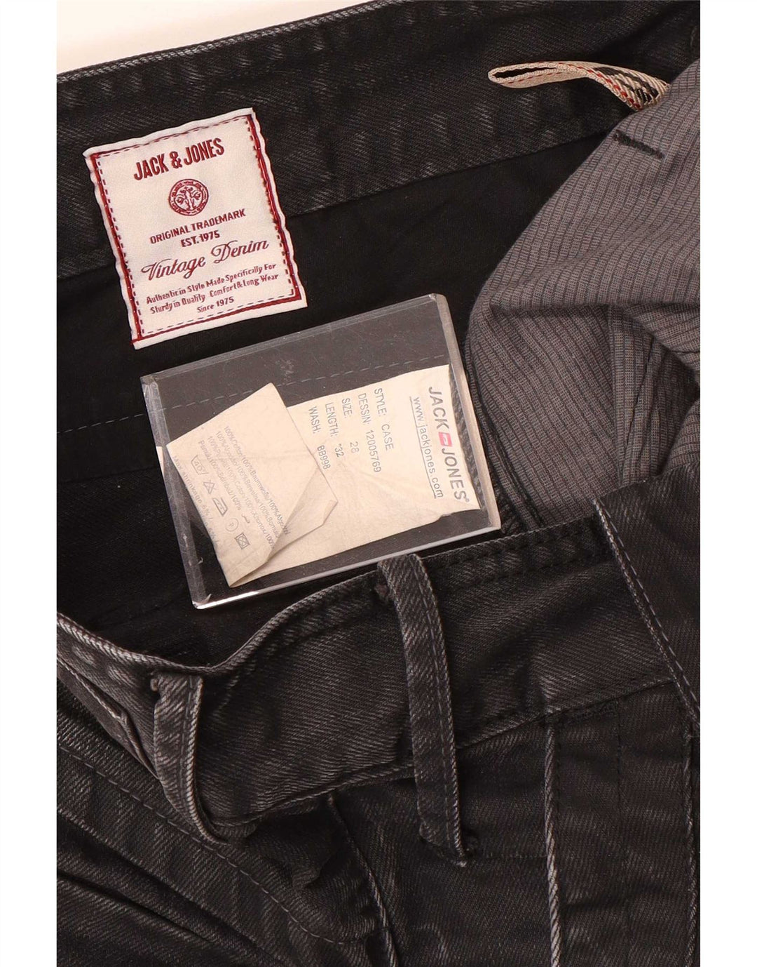 Jack & Jones Jean Cargo Droit Homme W28 L32 Gris Coton