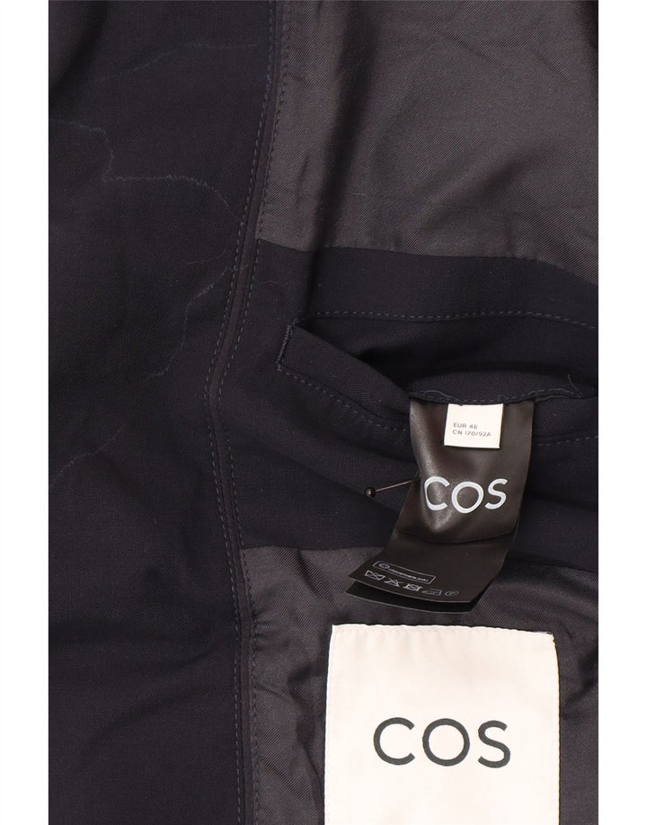 Cos Veste Blazer 2 Boutons Homme EU 46 Petite Laine Bleu Marine