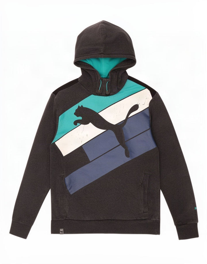 Puma Pull à Capuche Graphic Homme Gris Moyen Colourblock
