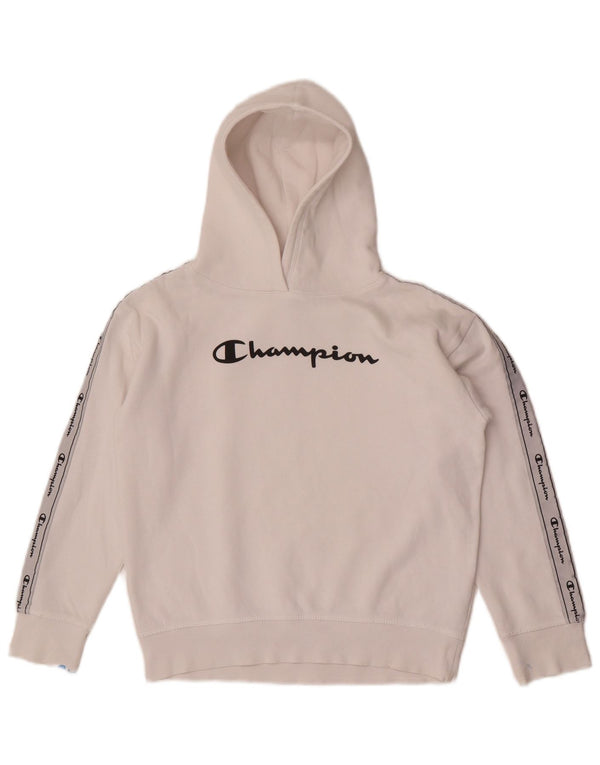 Champion Pull à capuche graphique pour fille 9-10 ans en coton blanc moyen