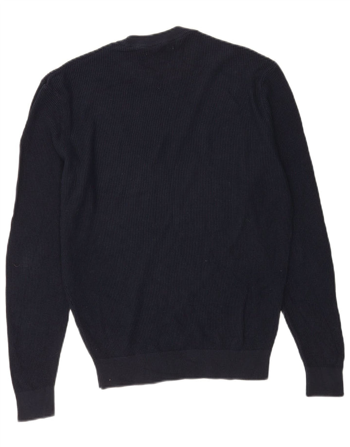 Zara Pull ras du cou pour homme en coton bleu marine Petit