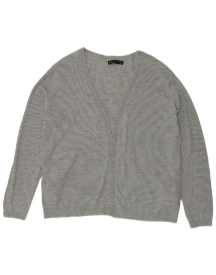 Marks & Spencer Pull cardigan surdimensionné pour femme UK 16 Large Bleu moucheté