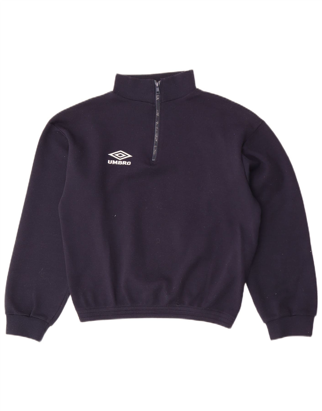 Umbro Sweat court à col zippé pour homme Bleu marine Taille S