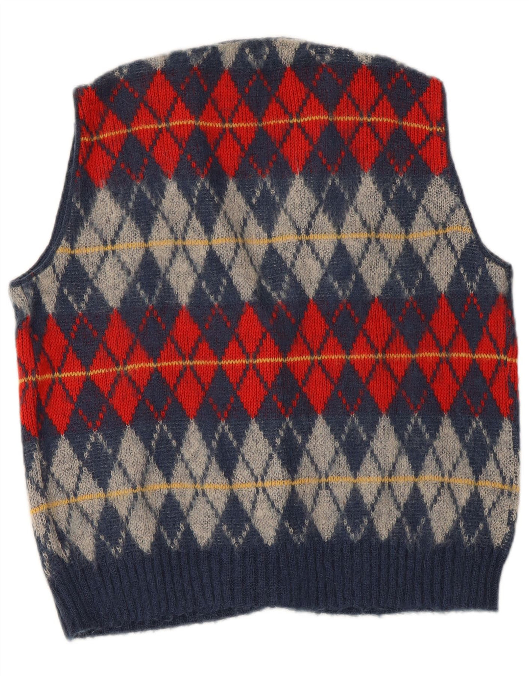 vintage Femme Cardigan Pull US 12 Grand Bleu Marine Argyle/Diamant