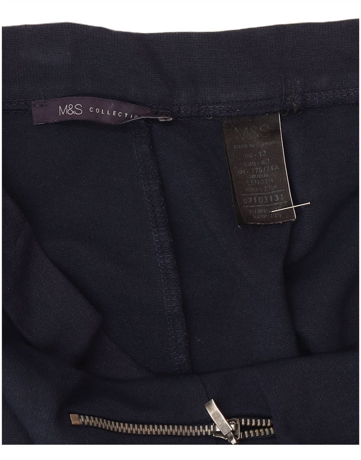 Marks & Spencer Jupe mi-longue pour femme UK 12 Medium W30 Bleu marine Polyamide