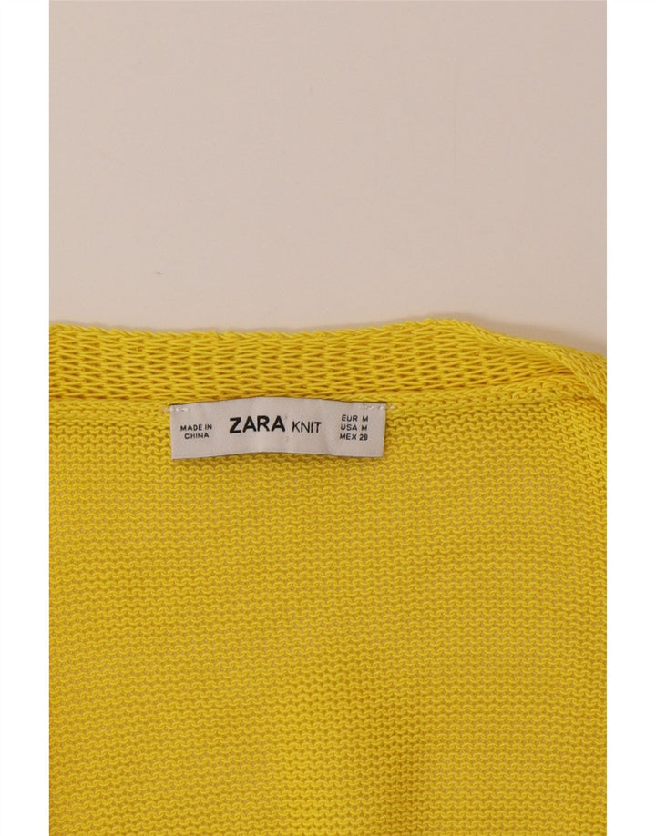 Zara Cardigan surdimensionné pour femme UK 12 Jaune moyen