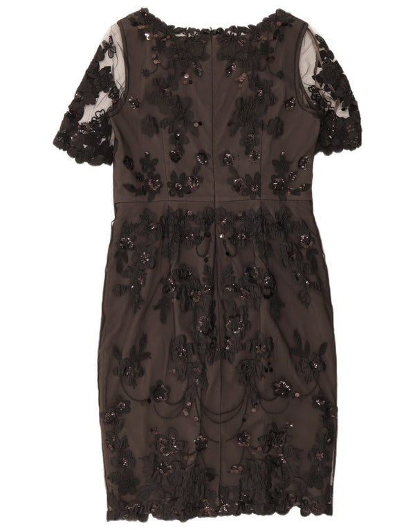 Monsoon Robe fourreau en dentelle pour femme UK 44 Grand nylon floral noir