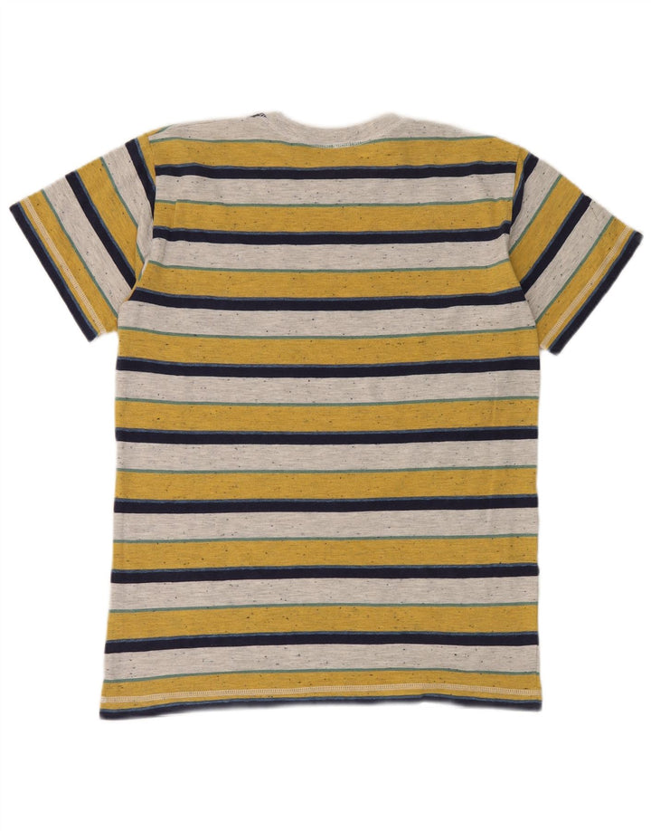 BENETTON Boys T-Shirt Top 13-14 Years 3XL Multicoloured Striped Polyester