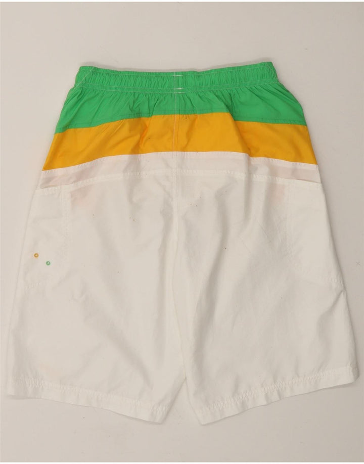 NIKE Mens Sport Shorts Small  White Colourblock Vintage Nike and Second-Hand Nike from Messina Hembry 